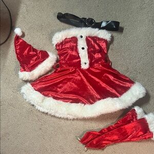 Adult Red Santa Costume with Hat and Belt